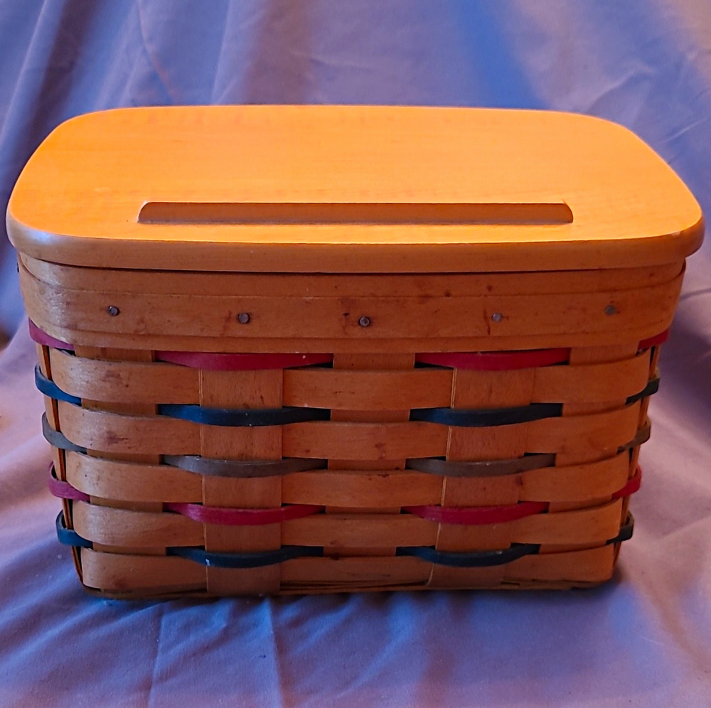Vintage Longaberger 1994 Shades of Autumn Recipe Basket Combo Complete Lid Cards